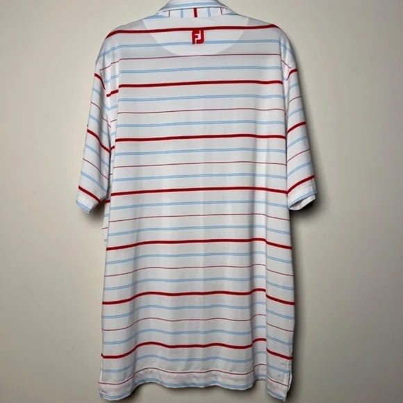 FootJoy Striped Polo Payne’s Valley Embroidered Logo Blue Red White Men’s XL - Picture 6 of 7
